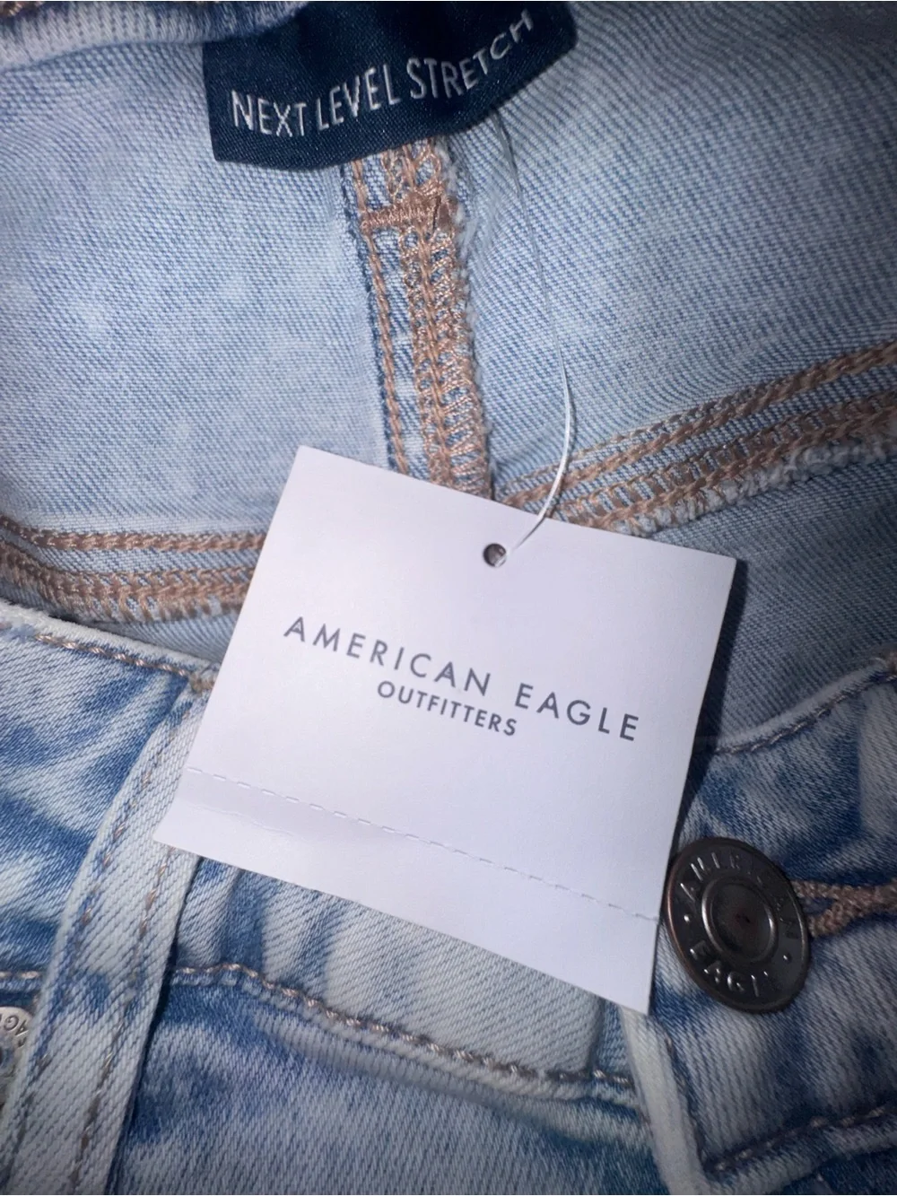 American Eagle High Rise Shortie Shorts NWT Next Level Stretch Distressed Size 4
